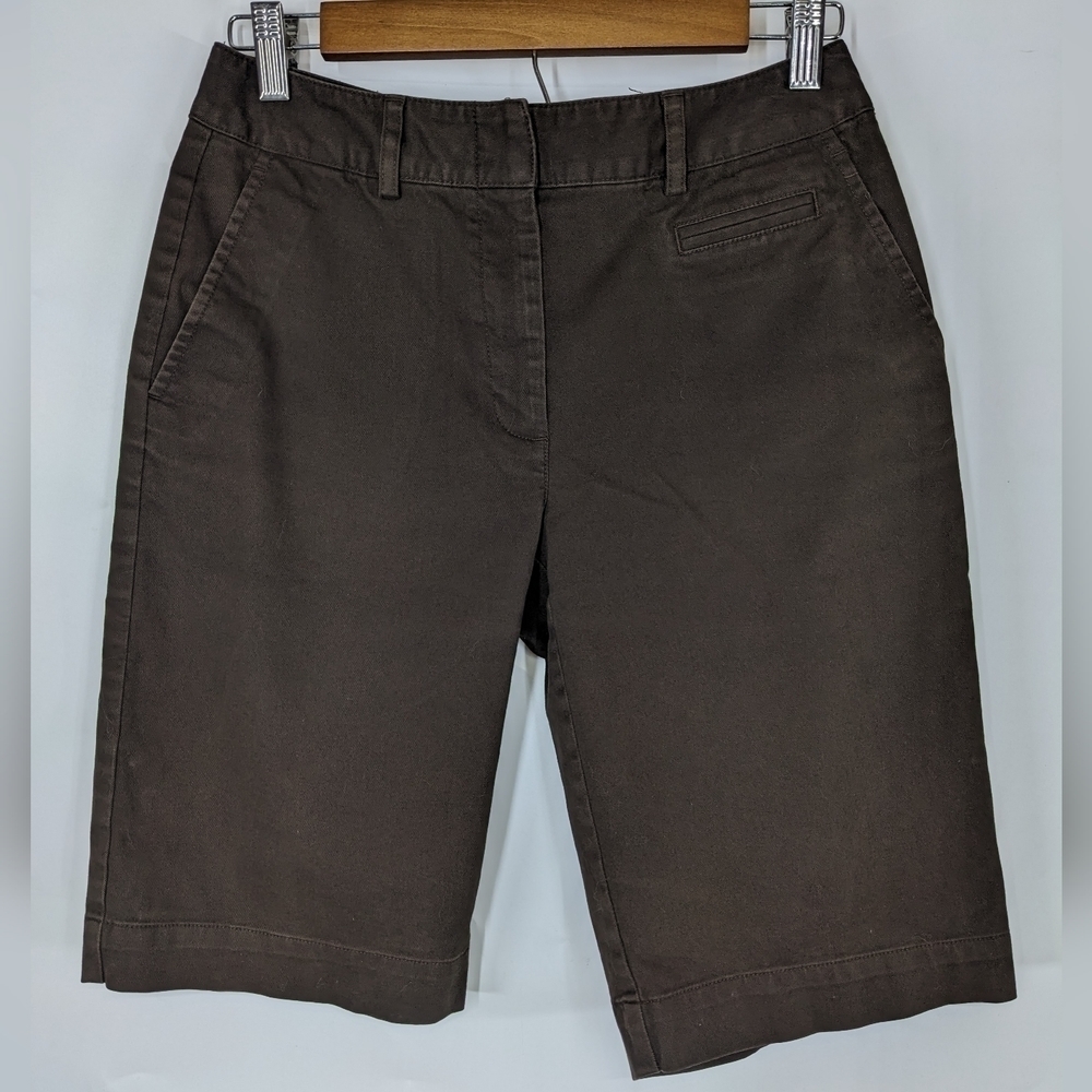 TALBOTS Stretch Flat Front Bermuda Shorts